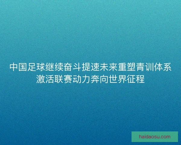 中国足球继续奋斗提速未来重塑青训体系激活联赛动力奔向世界征程