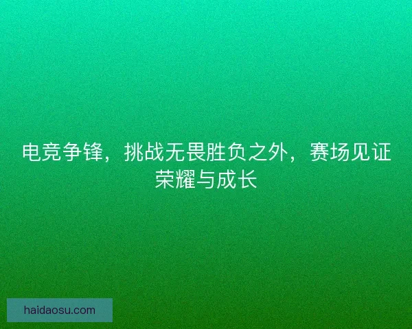 电竞争锋,挑战无畏胜负之外,赛场见证荣耀与成长 电竞争锋,挑战无畏胜负之外,赛场见证荣耀与成长